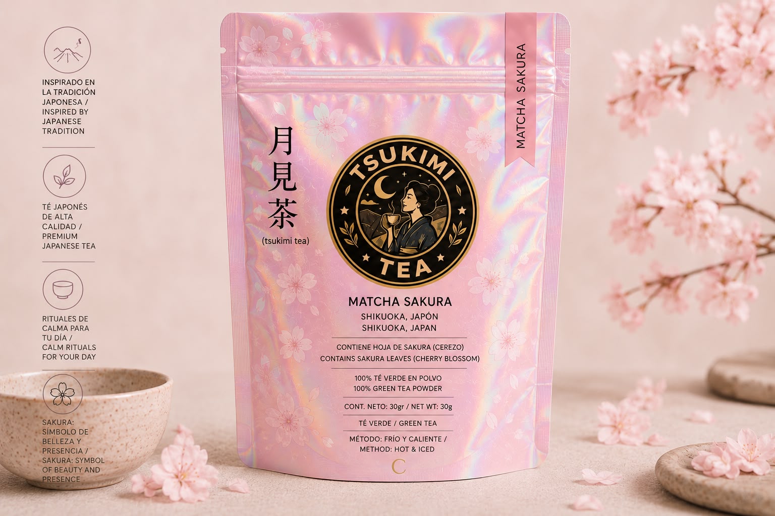 Sakura Matcha Pouch